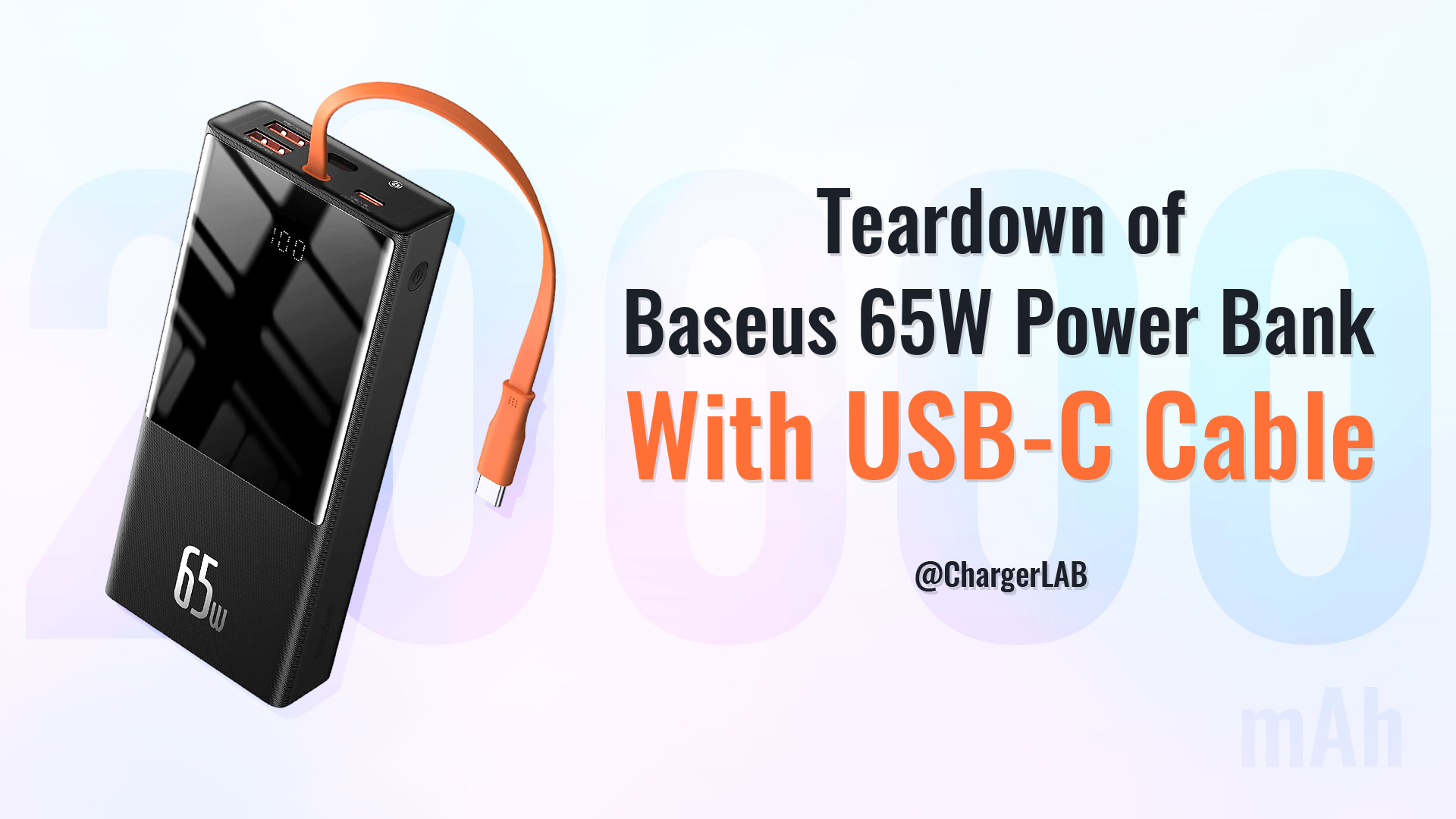 With USB-C Cable | Teardown of Baseus 65W Elf Power Bank (20000mAh)