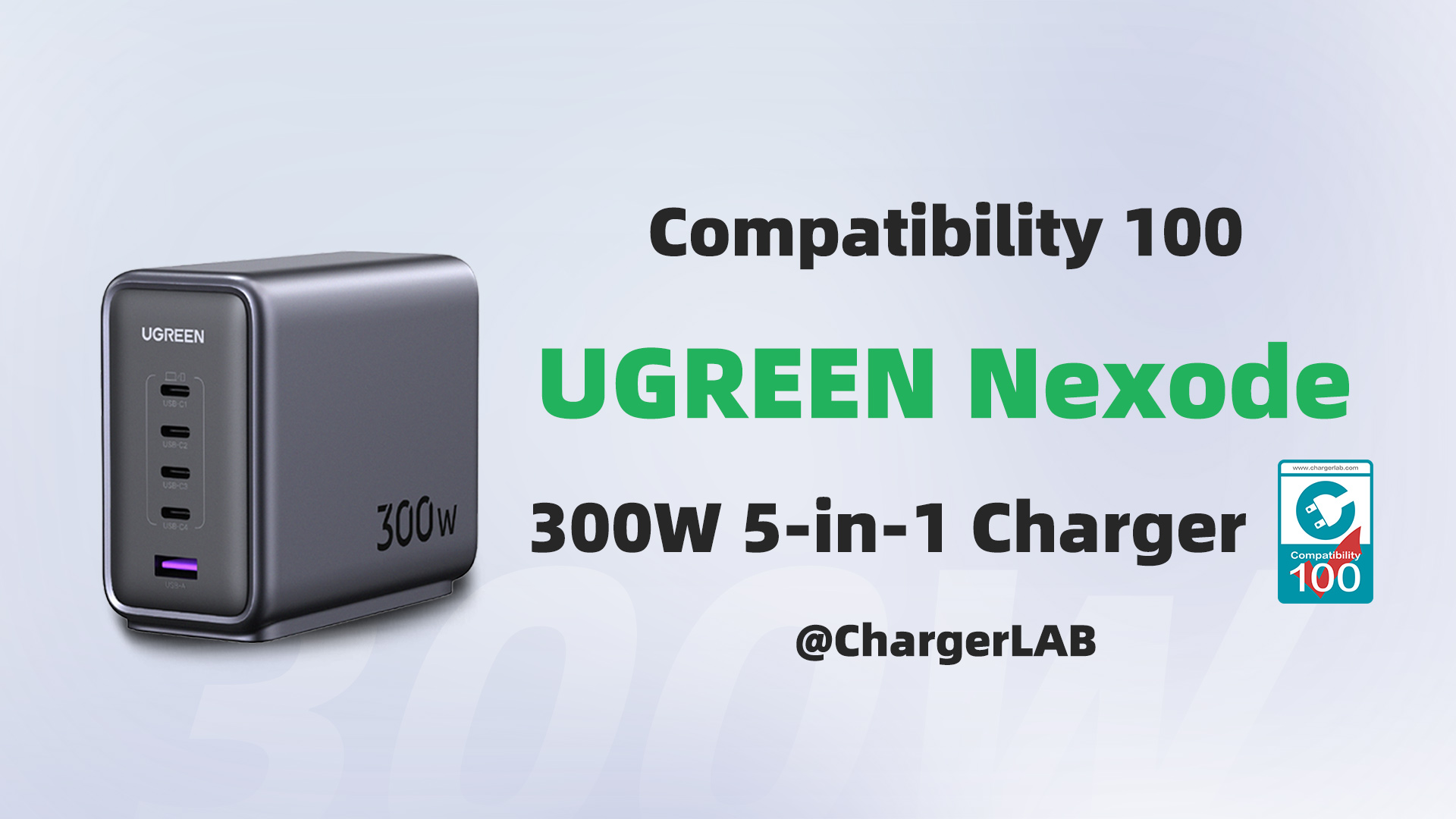 The USB-C1 Port of UGREEN Nexode 300W 5-in-1 Charger - ChargerLAB Compatibility 100