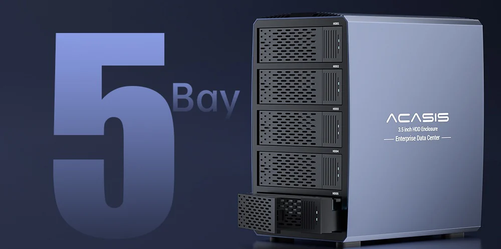 ACASIS Launches 5 Bay External Array 2.5/3.5 Inch USB to SATA HDD RAID Case for Versatile Applications