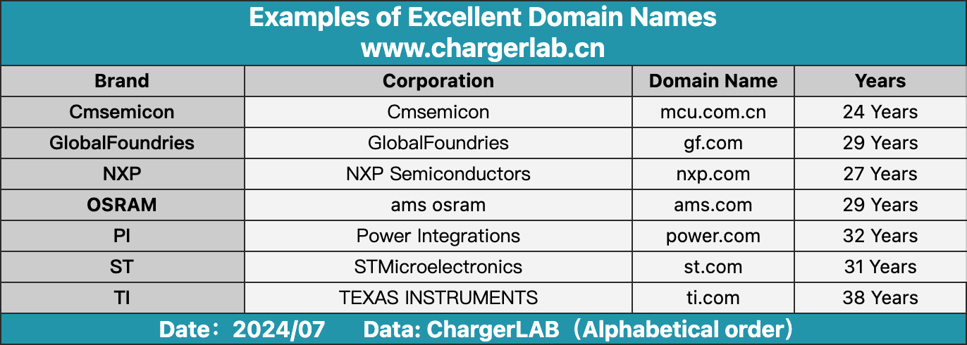 How Semiconductor Companies Choose the Best Domain Names and Examples of Excellent Domain Names-Chargerlab