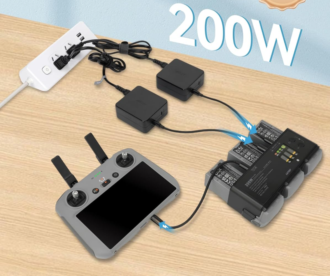 LKTOP Launches 200W Fast Charger Hub for DJI Air 3 Series Drones-Chargerlab